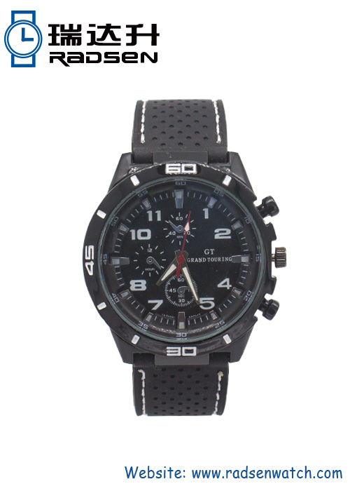 Mejor relojes de silicona deportivos para hombres estilo de carreras en Color negro